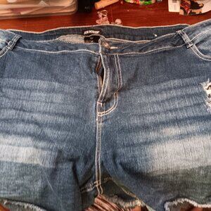 Joe boxer distressed jean shorts